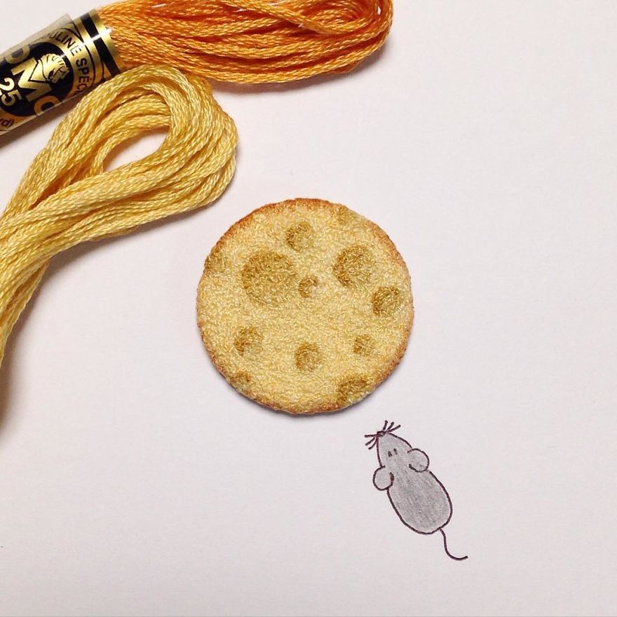 Japanese Artist Makes Embroidery So Realistic That It Makes You Want To Eat It