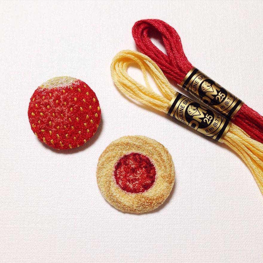 Japanese Artist Makes Embroidery So Realistic That It Makes You Want To Eat It