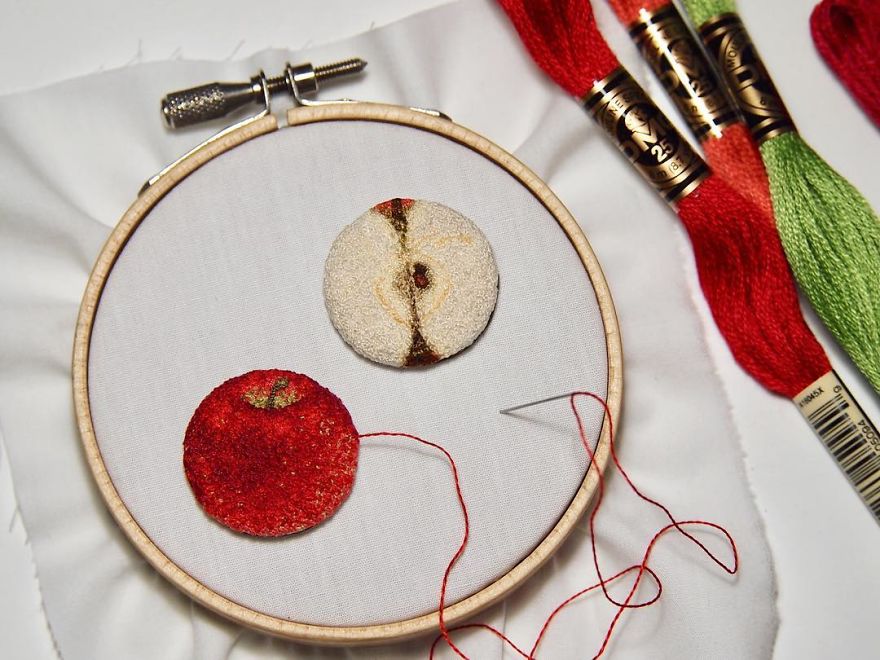 Japanese Artist Makes Embroidery So Realistic That It Makes You Want To Eat It