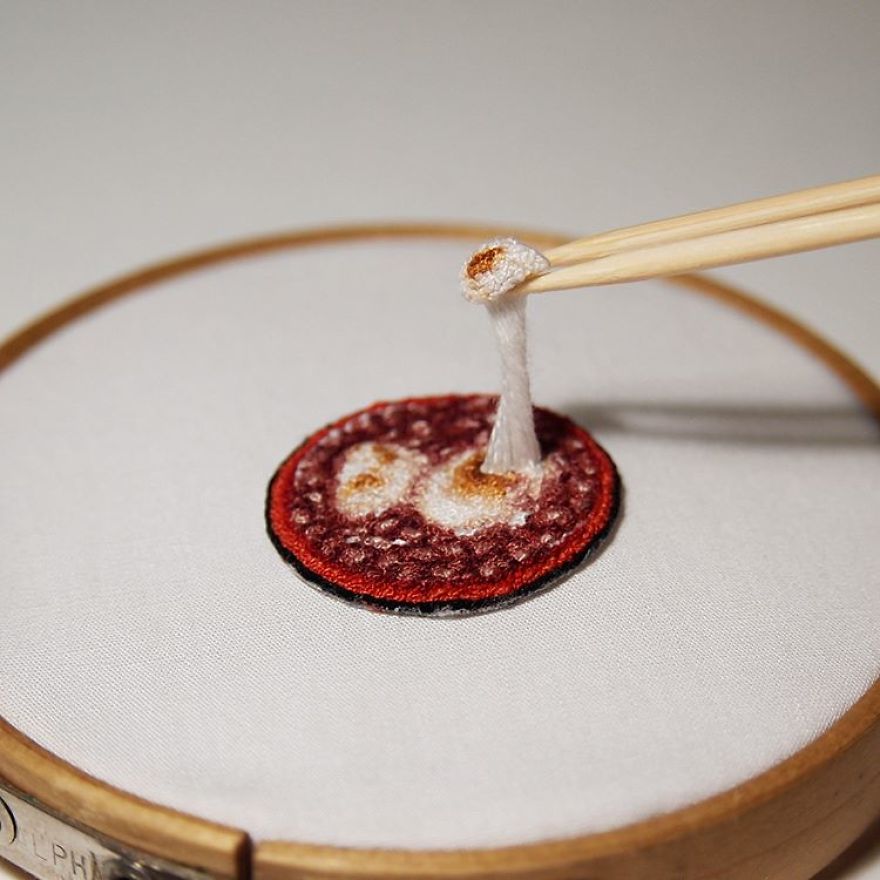 Japanese Artist Makes Embroidery So Realistic That It Makes You Want To Eat It