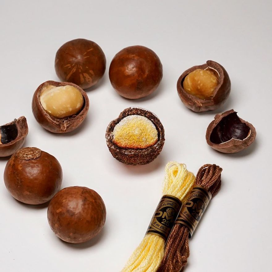 Japanese Artist Makes Embroidery So Realistic That It Makes You Want To Eat It