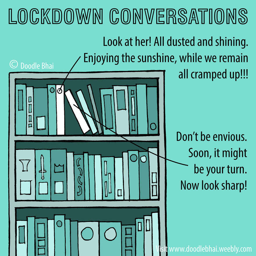 Bookshelf And Dusty Books