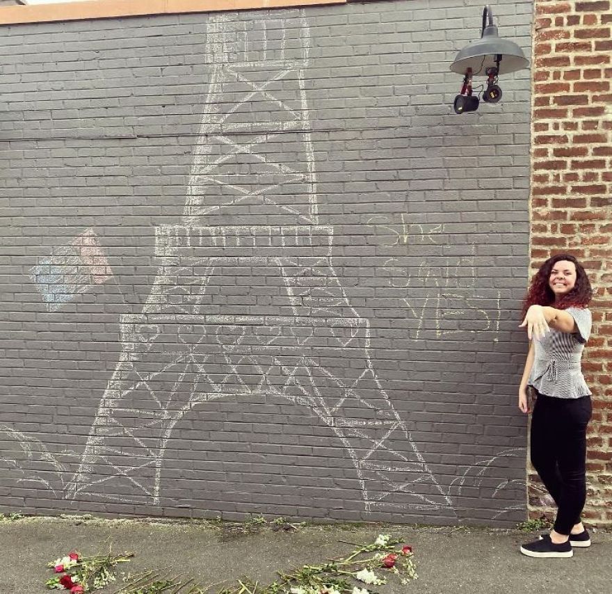 Man Brings Paris To Virginia By Proposing In Front Of A Makeshift Eiffel Tower