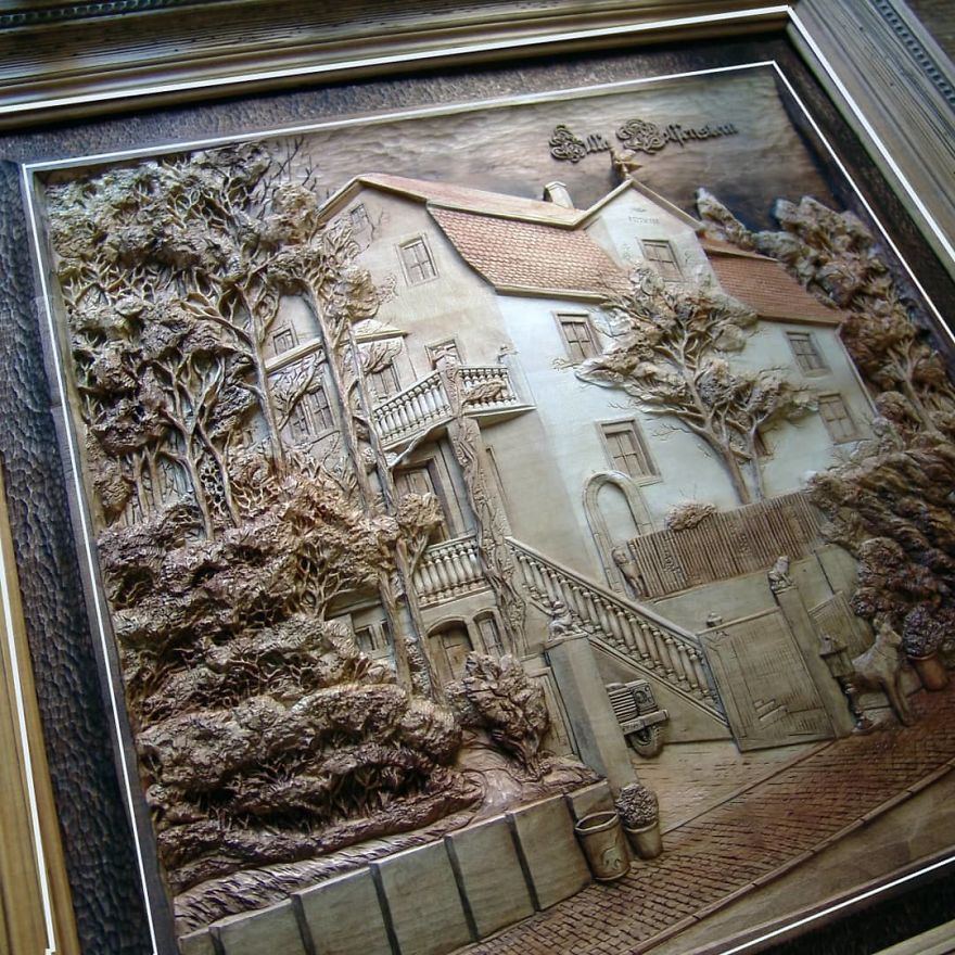 Master From Russia Carves Amazing Paintings From Wood