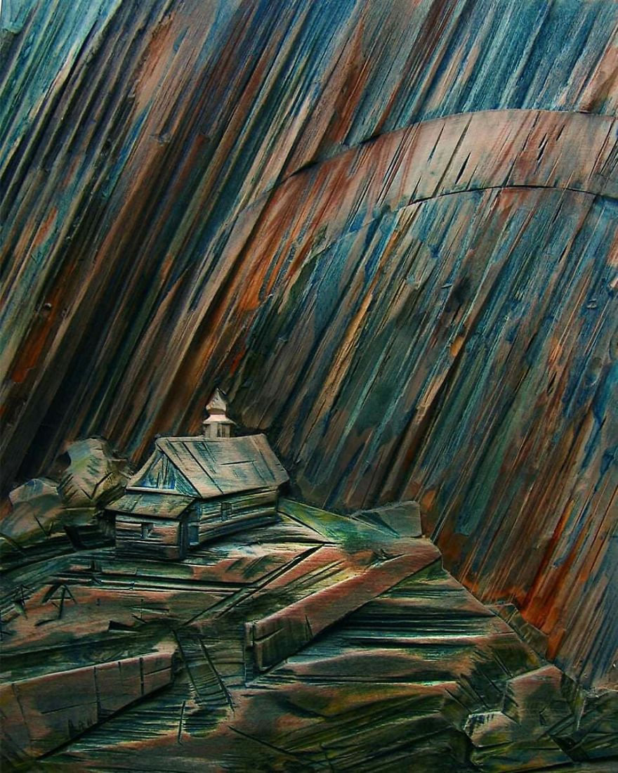 Master From Russia Carves Amazing Paintings From Wood