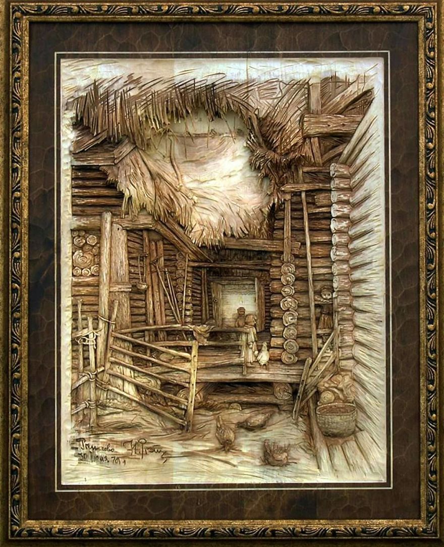 Master From Russia Carves Amazing Paintings From Wood