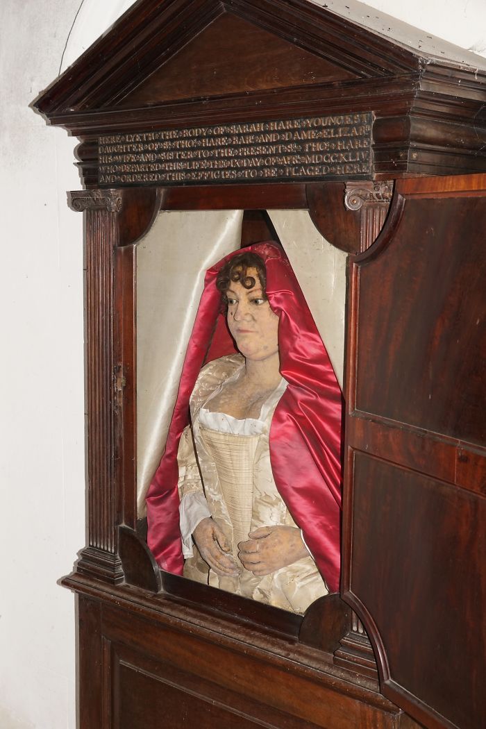 A Cupboard That Contains A Wax Effigy Of Sarah Hare Who Died 7 April 1744 And Ordered That She Be Remembered Like This