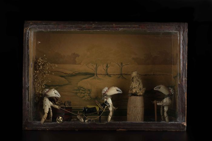 York Castle Museum's Victorian Crab’s Legs And Claws Models Of Gold Miners Hauling Gold Nuggets