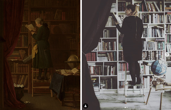 Georg Reimer, "In the library", before 1866