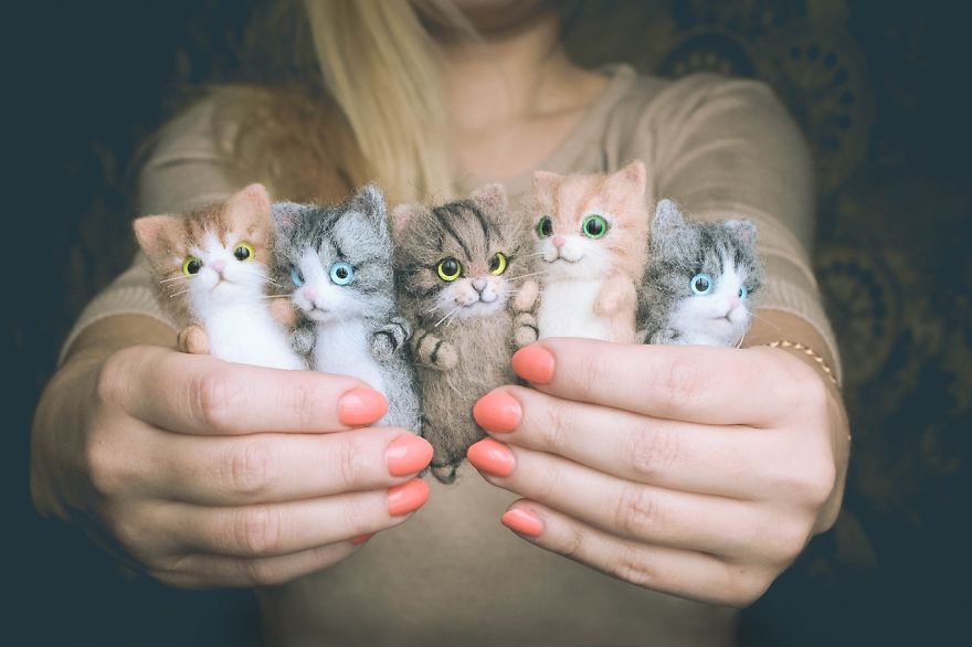 Russian Artist Produces Kittens Made Of Wool So Cute You Will Want One