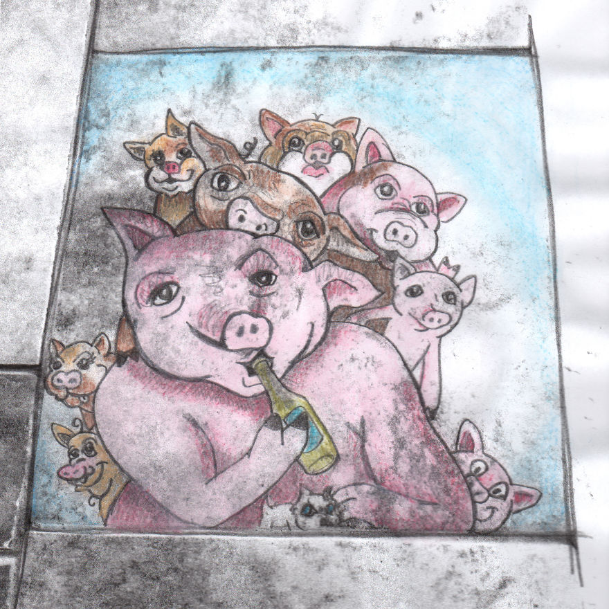 Quirky Drawings Inspired By My Shower Tiles.