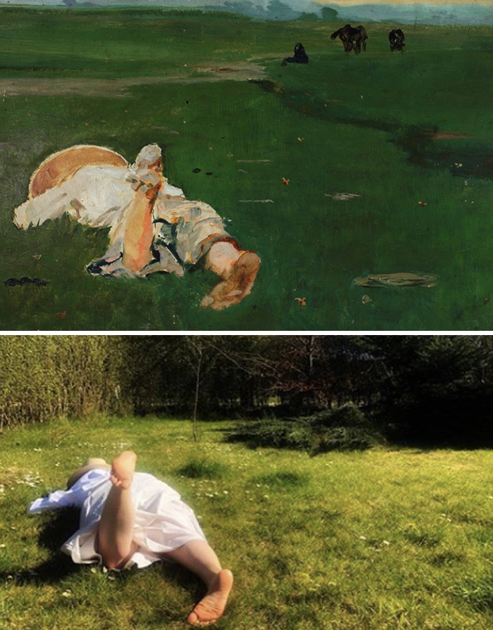 Jacek Malczewski, "Shepherd girl on a meadow", 1891