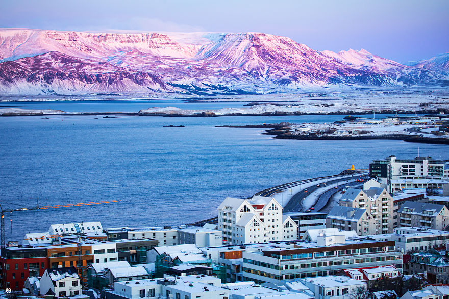 Texture Of The Mt. Esja In The Winter Sun - Reykjavik, View From The Hallgrímskirkja​​​​​​​