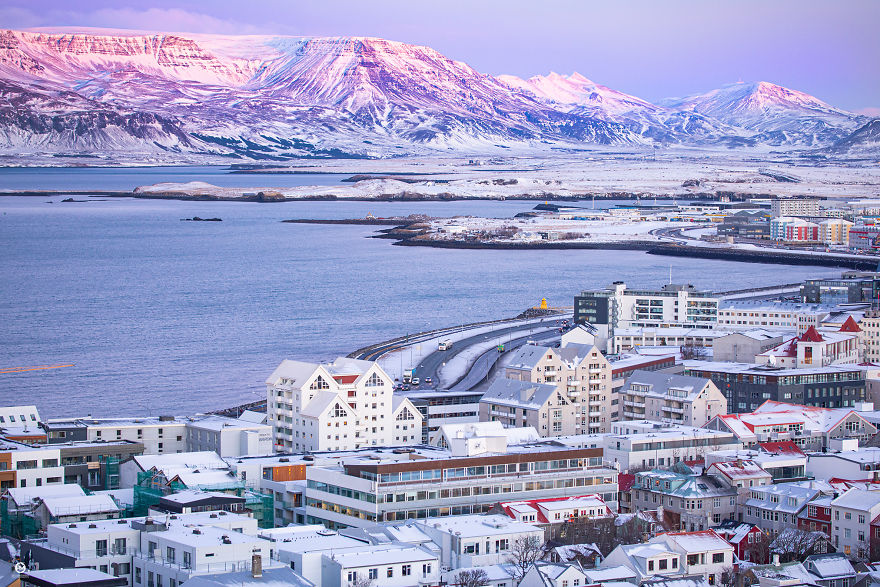 Texture Of The Mt. Esja In The Winter Sun - Reykjavik, View From The Hallgrímskirkja​​​​​​​