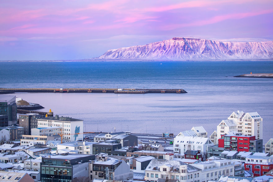 Texture Of The Mt. Esja In The Winter Sun - Reykjavik, View From The Hallgrímskirkja​​​​​​​