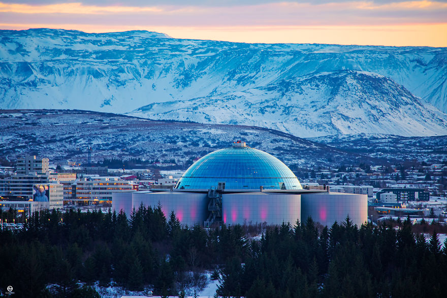 Texture Of The Mt. Esja In The Winter Sun - Reykjavik, View From The Hallgrímskirkja​​​​​​​