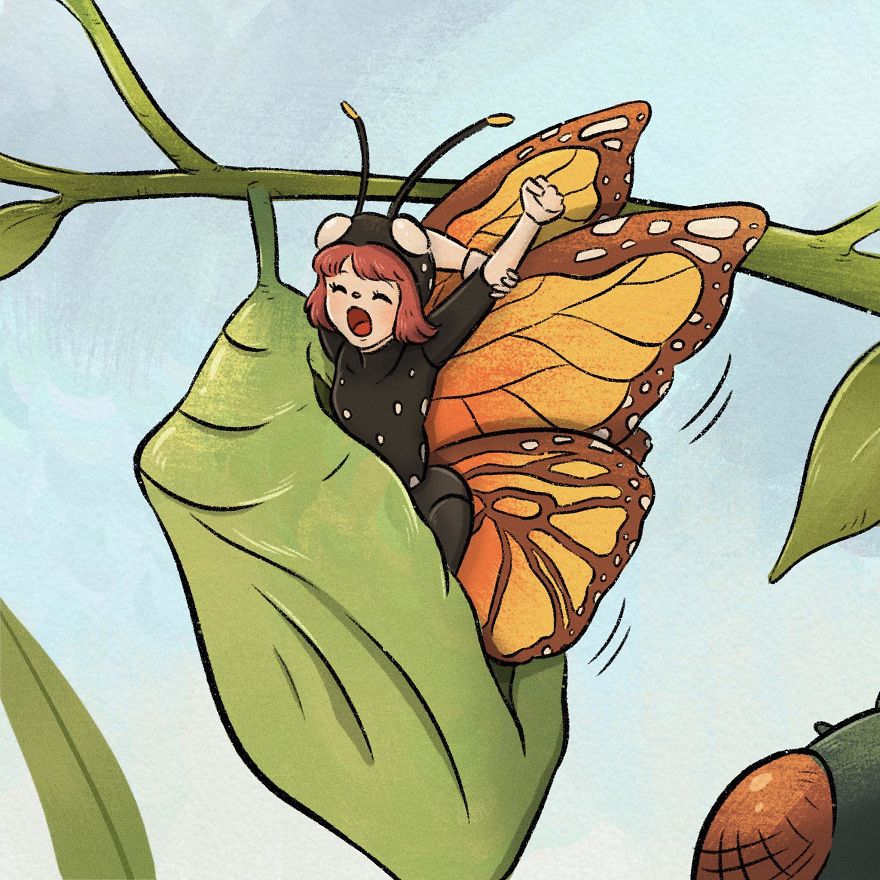 Thai Artist Illustrates A Thought-Provoking Story About A Butterfly And A Fly