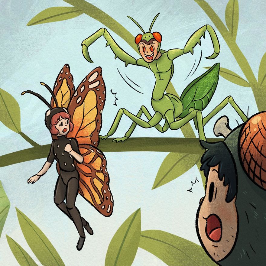 Thai Artist Illustrates A Thought-Provoking Story About A Butterfly And A Fly