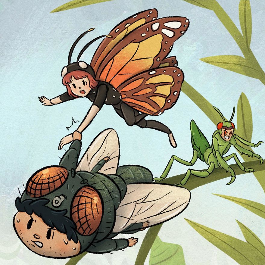 Thai Artist Illustrates A Thought-Provoking Story About A Butterfly And A Fly