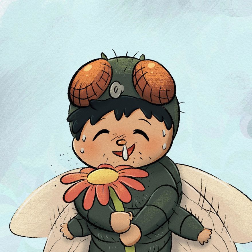 Thai Artist Illustrates A Thought-Provoking Story About A Butterfly And A Fly Thai Artist Illustrates A Thought-Provoking Story About A Butterfly And A Fly