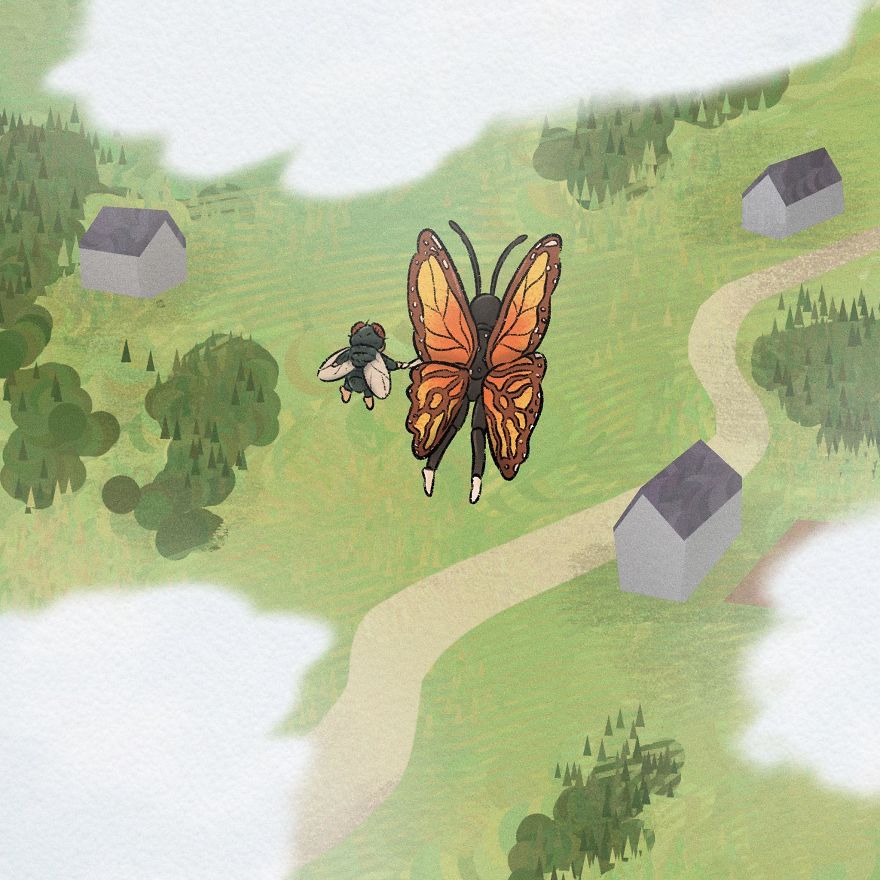 Thai Artist Illustrates A Thought-Provoking Story About A Butterfly And A Fly