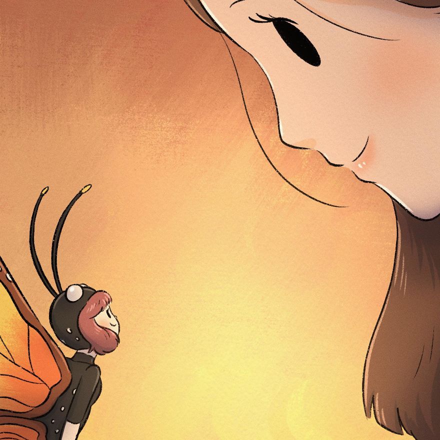 Thai Artist Illustrates A Thought-Provoking Story About A Butterfly And A Fly Thai Artist Illustrates A Thought-Provoking Story About A Butterfly And A Fly