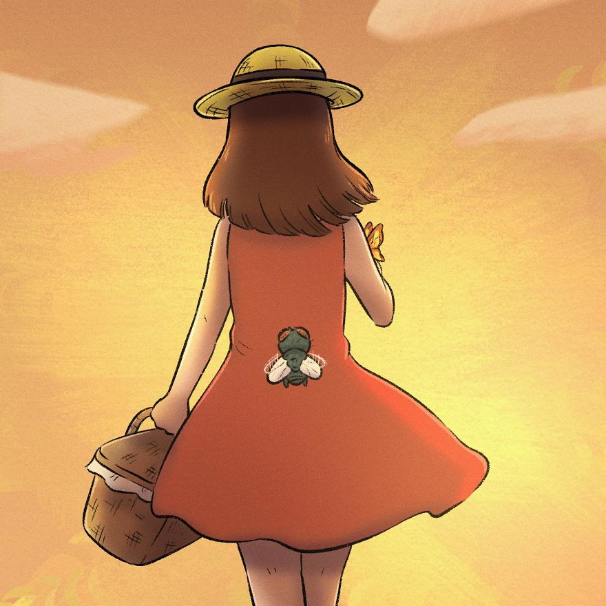 Thai Artist Illustrates A Thought-Provoking Story About A Butterfly And A Fly