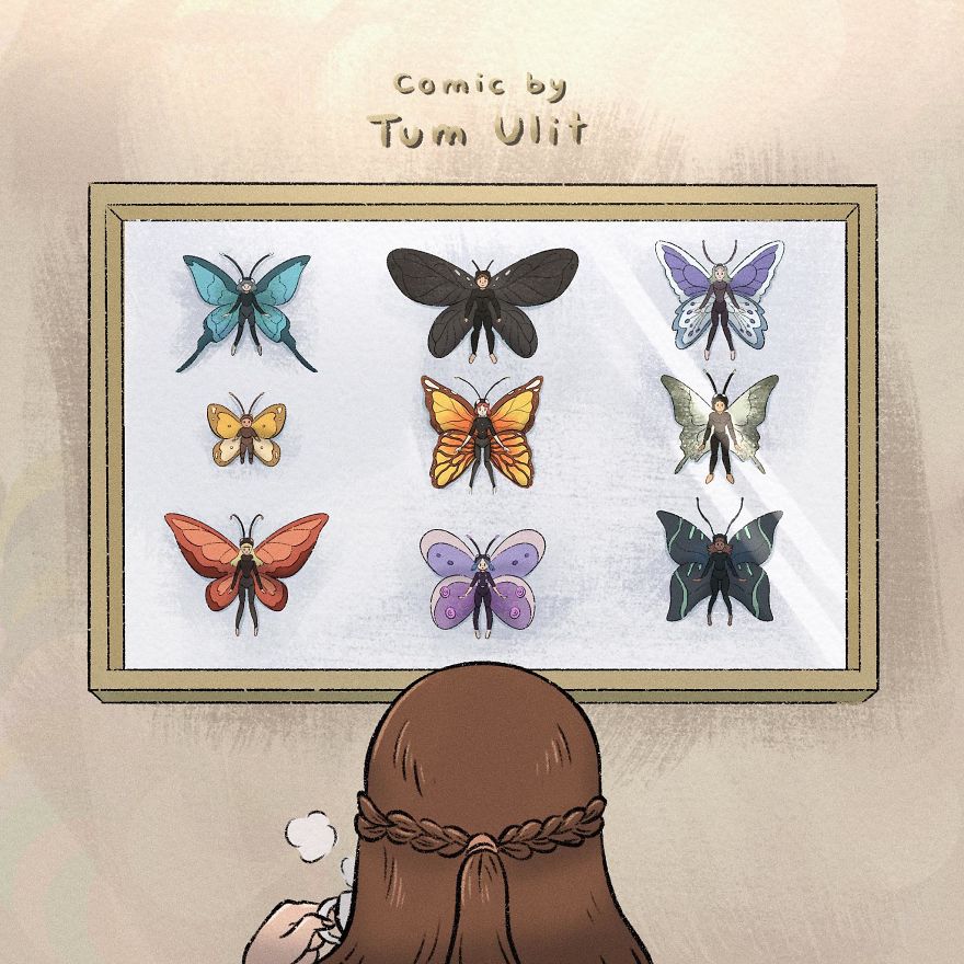 Thai Artist Illustrates A Thought-Provoking Story About A Butterfly And A Fly Thai Artist Illustrates A Thought-Provoking Story About A Butterfly And A Fly