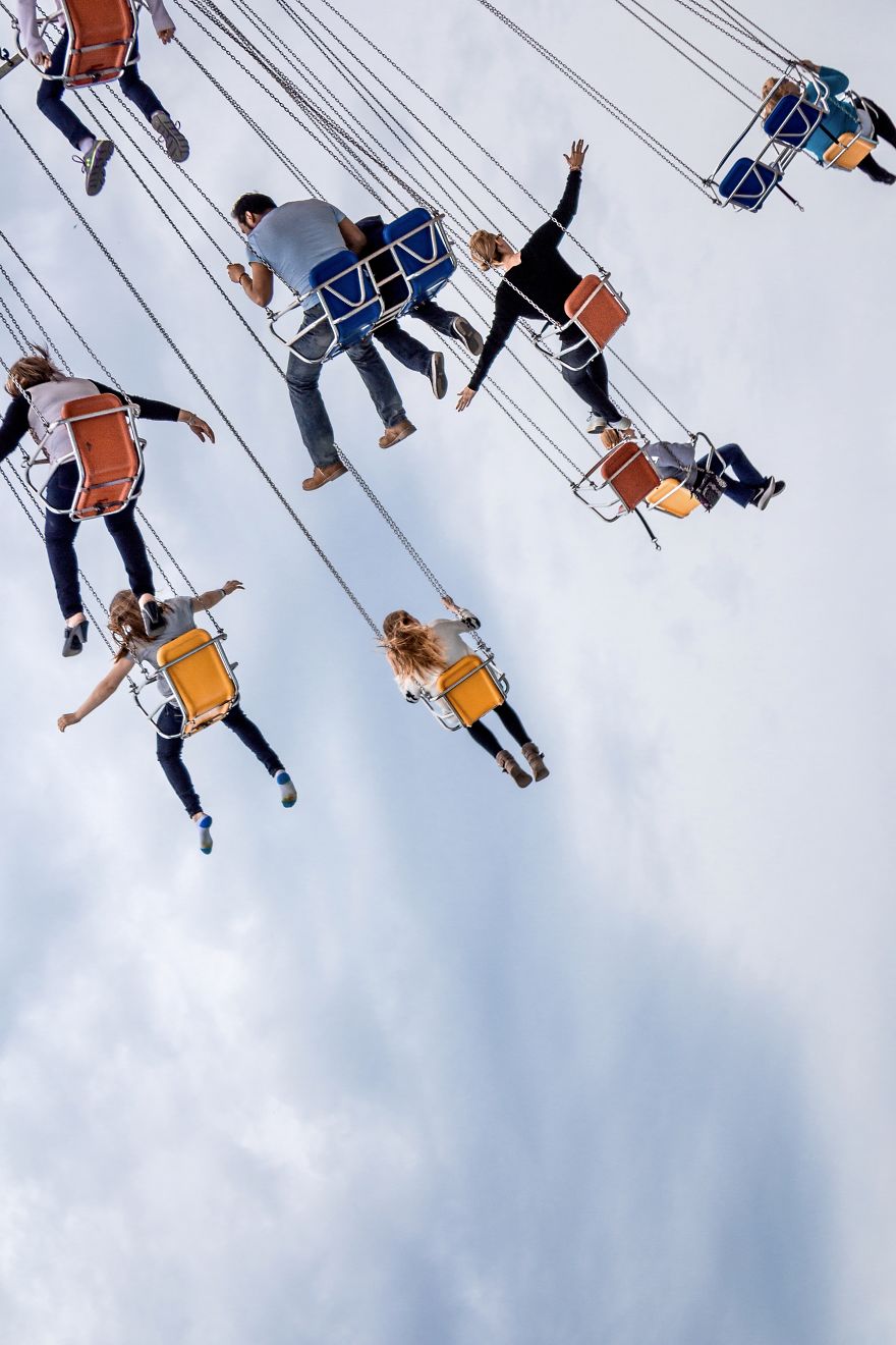 Swing Ride At Chicago Fun Fair