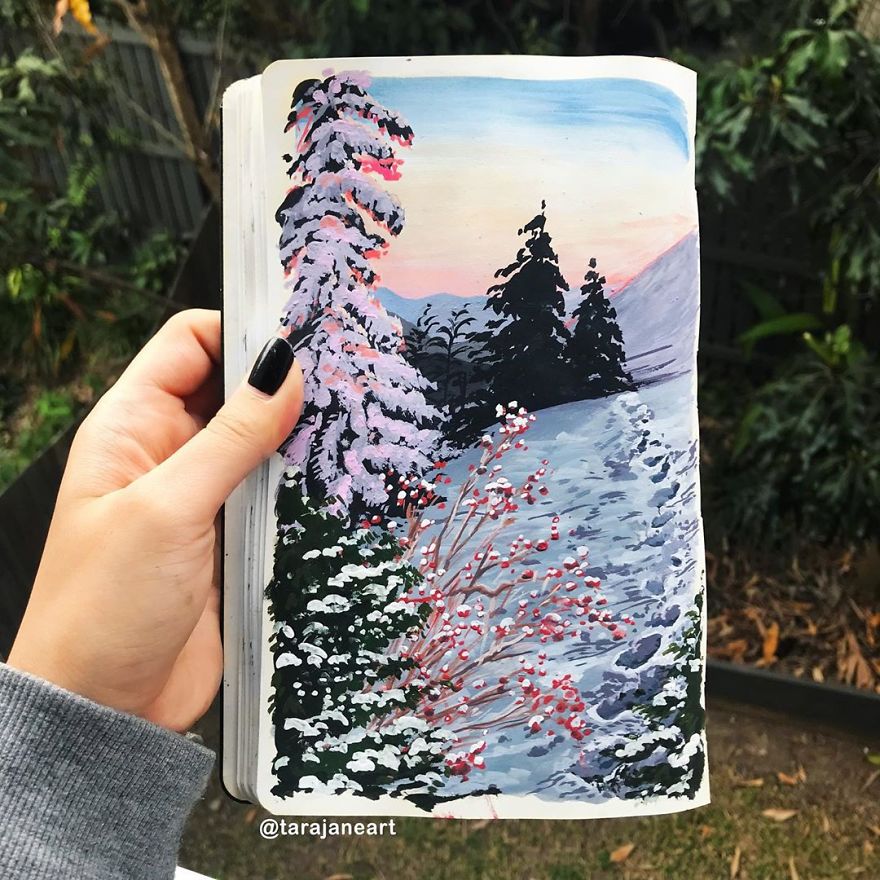 This Artist Creates Beautiful Paintings In Her Sketchbook Inspired By Nature