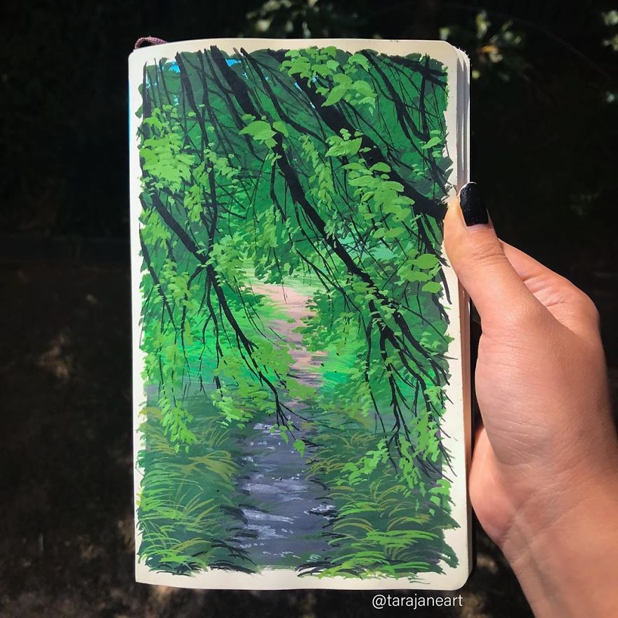 This Artist Creates Beautiful Paintings In Her Sketchbook Inspired By Nature