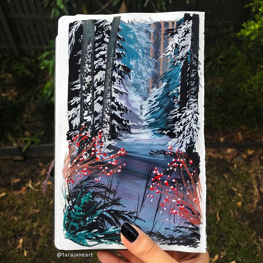 This Artist Creates Beautiful Paintings In Her Sketchbook Inspired By Nature