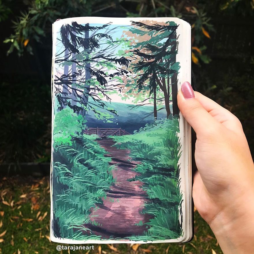 This Artist Creates Beautiful Paintings In Her Sketchbook Inspired By Nature