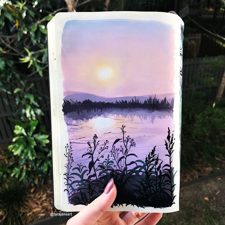 This Artist Creates Beautiful Paintings In Her Sketchbook Inspired By Nature