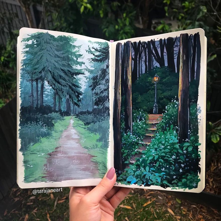 This Artist Creates Beautiful Paintings In Her Sketchbook Inspired By Nature