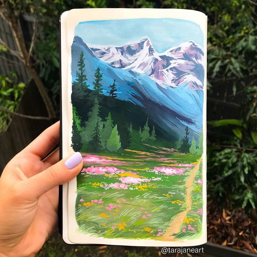 This Artist Creates Beautiful Paintings In Her Sketchbook Inspired By Nature
