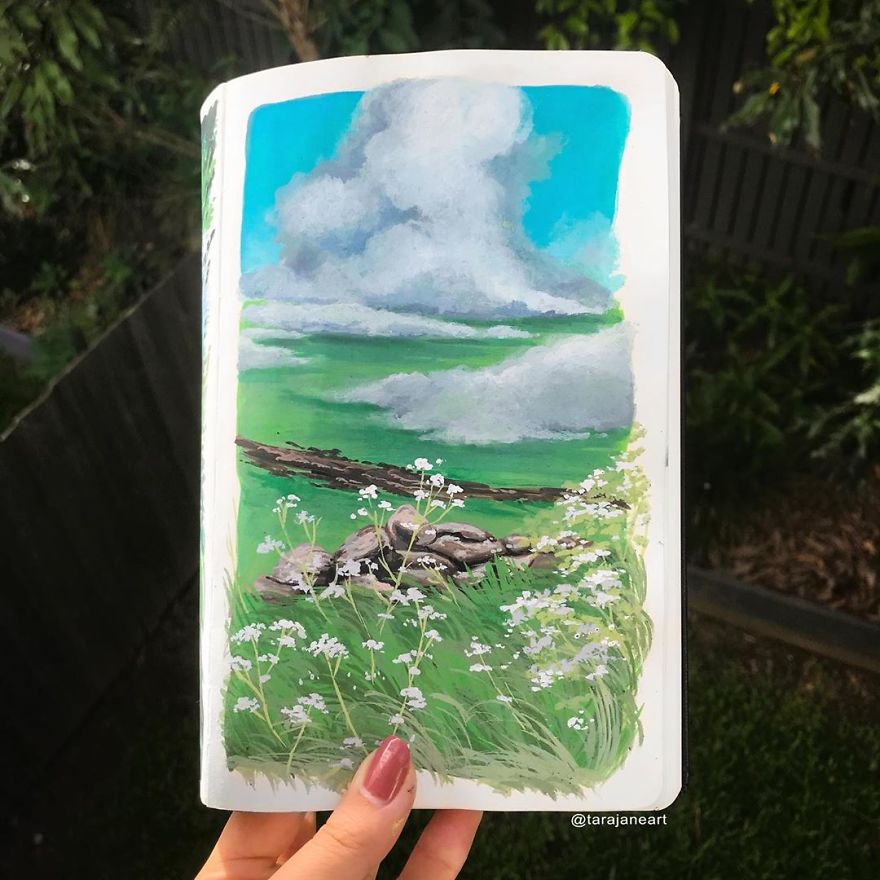 This Artist Creates Beautiful Paintings In Her Sketchbook Inspired By Nature