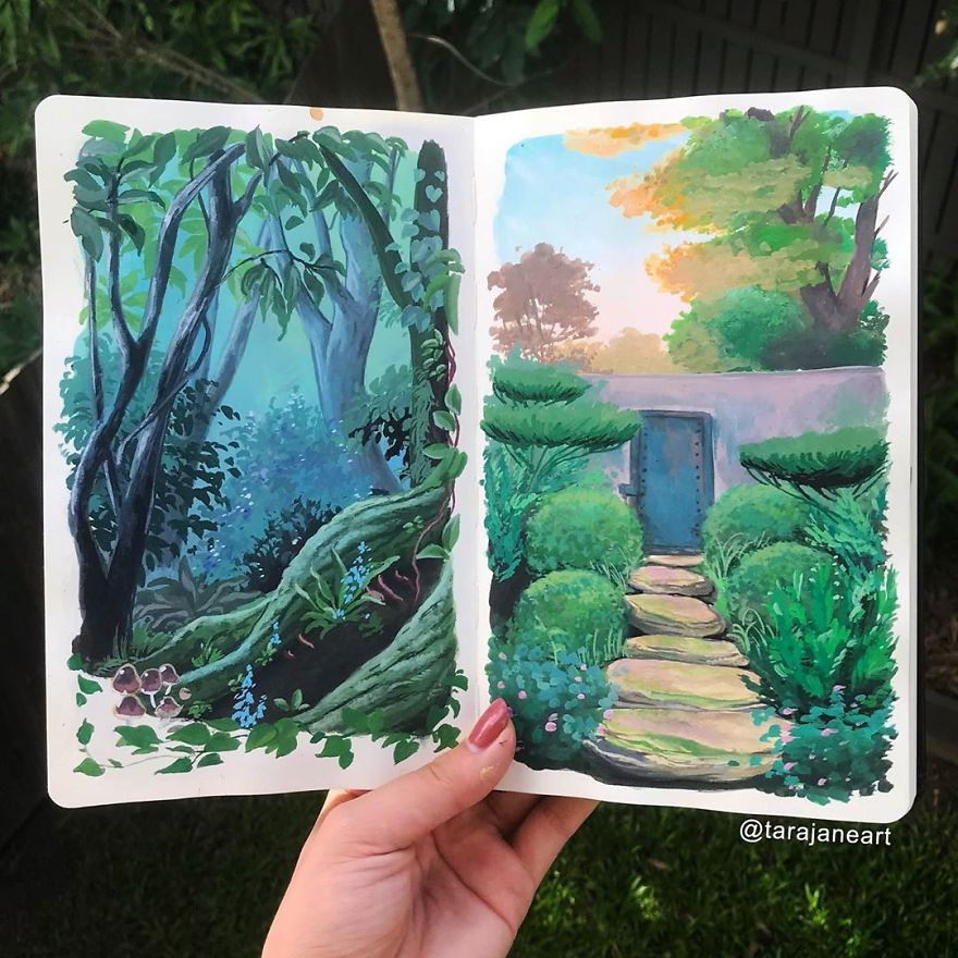 This Artist Creates Beautiful Paintings In Her Sketchbook Inspired By Nature