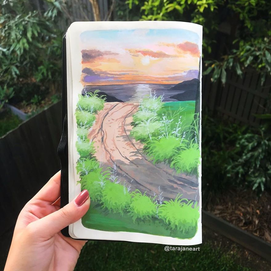 This Artist Creates Beautiful Paintings In Her Sketchbook Inspired By Nature