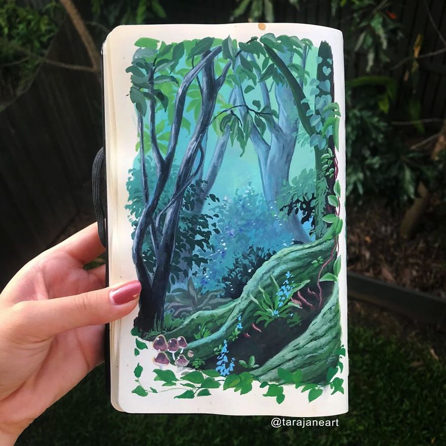 This Artist Creates Beautiful Paintings In Her Sketchbook Inspired By Nature