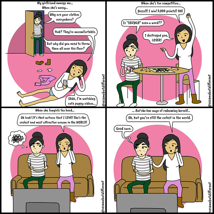 10 Cute And Heartwarming Lesbian Comics I Made About My Relationship With My Girlfriend