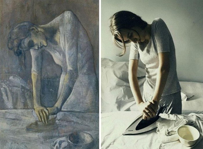 "Woman Ironing" By Pablo Picasso. Right: A Recreation By Hazel Hayes