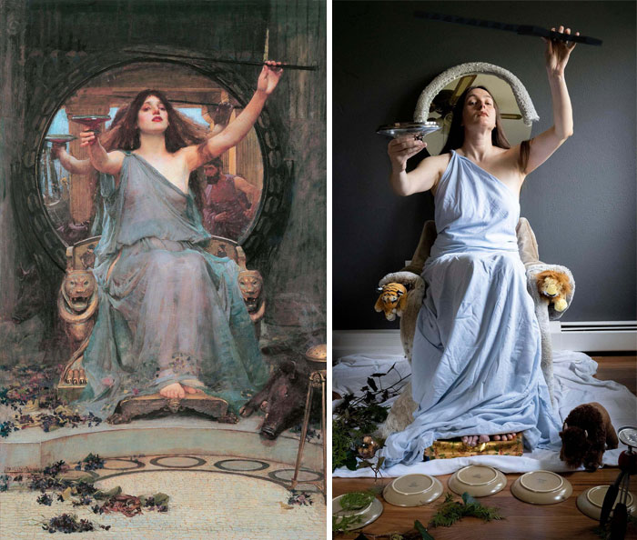 Famous Painting Recreation "Circe Offering The Cup To Ulysses" By John William Waterhouse