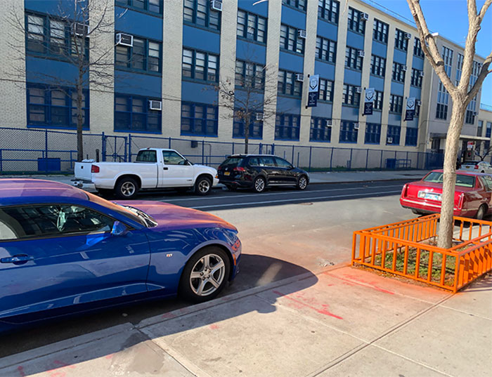 My Landlord Sprayed Painted This Tree Guard And The Wind Blew The Paint Onto This Persons Dodge