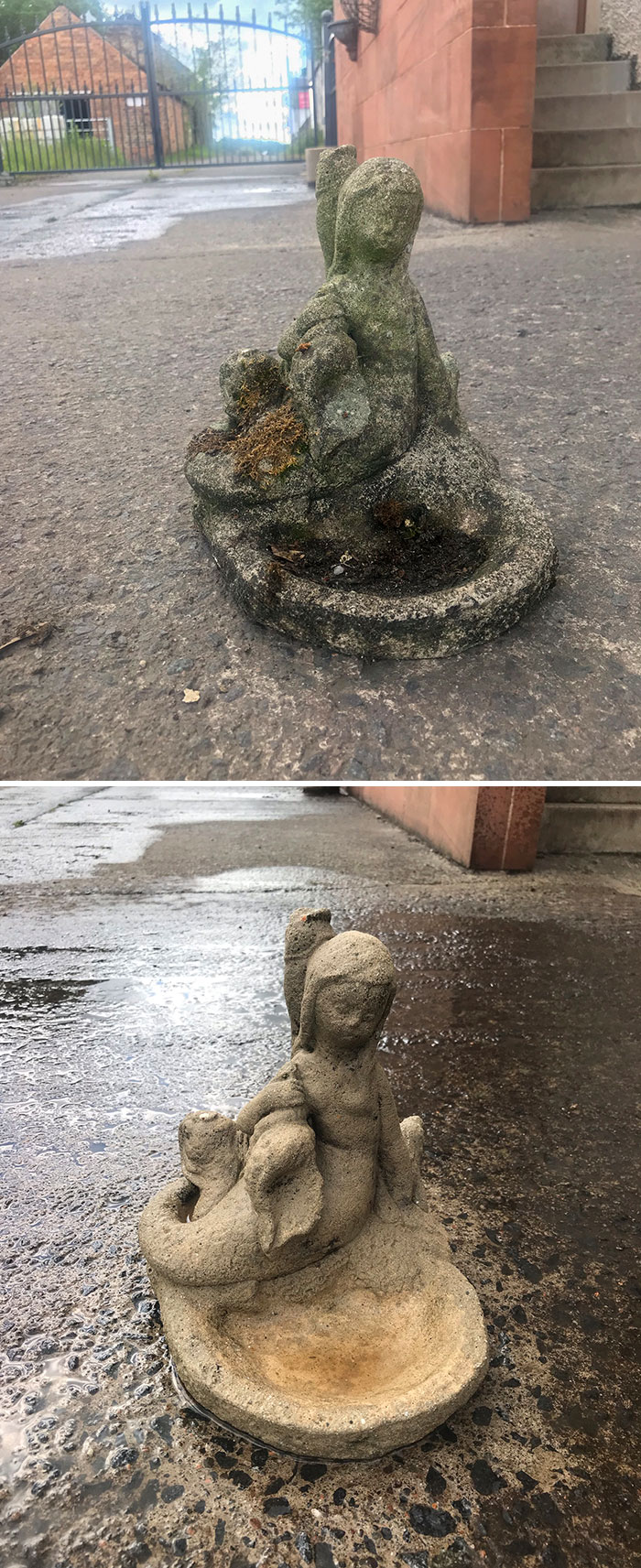 Power Cleaning A Bird Bath