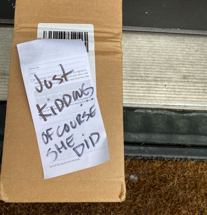 Guy Makes Delivery Couriers Smile By Putting Up Signs On His Door That Ask If Carole Baskin Is The Reason Why Her Husband Went Missing Guy Makes Delivery Couriers Smile By Putting Up Signs On His Door That Ask If Carole Baskin Is The Reason Why Her Husband Went Missing