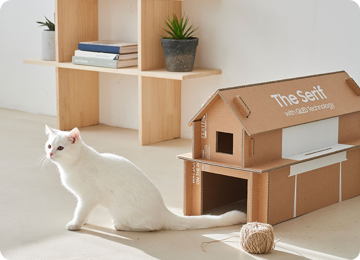 Samsung Presents Its New Sustainable Cardboard TV Boxes That Can Be Reused As Cat Houses And Other Things Samsung Presents Its New Sustainable Cardboard TV Boxes That Can Be Reused As Cat Houses And Other Things