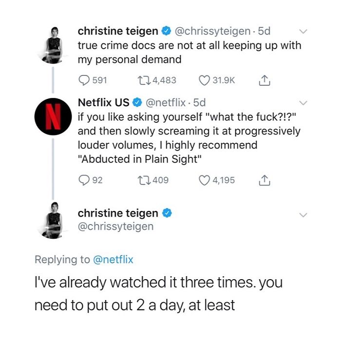 Christine Teigen Tweets