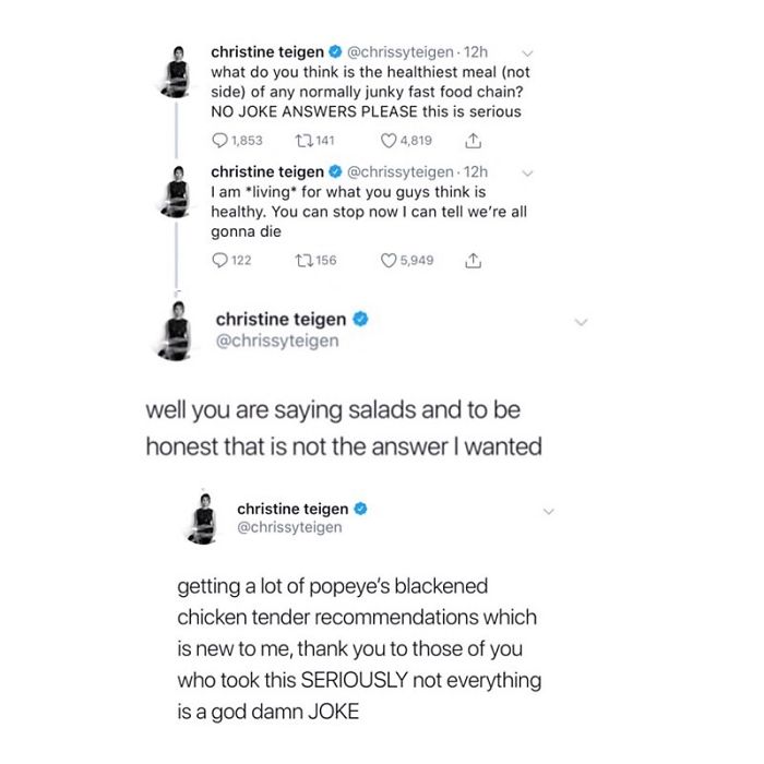 Christine Teigen Tweets