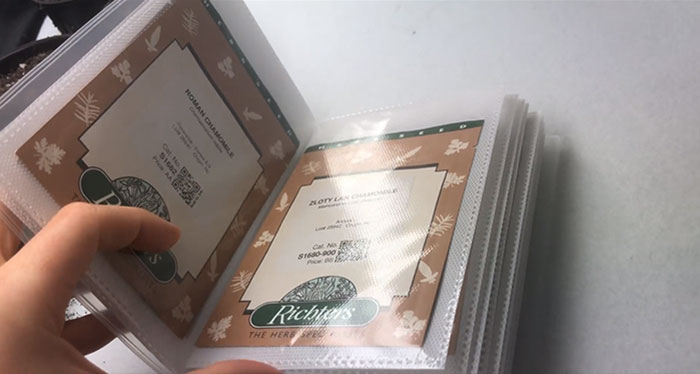 Storing Seed Packets In The Photo Album